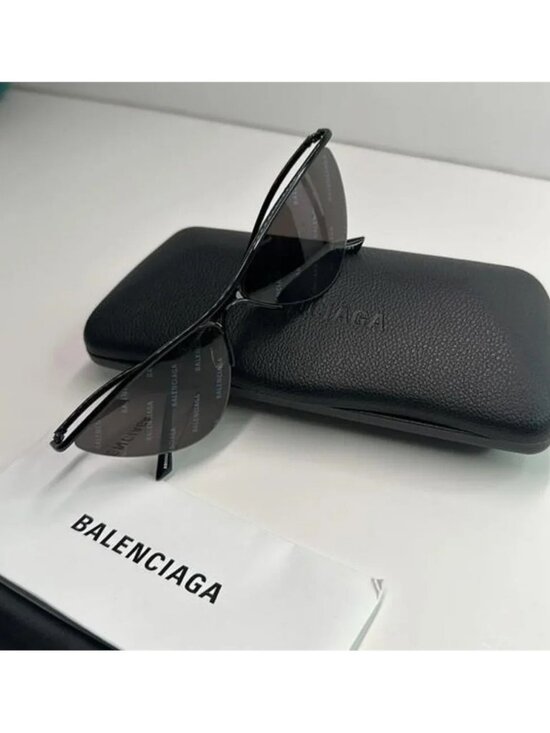?- New Authentic Balenciaga BB0093S 001 Curve Cat Sunglasses – Black main image 5